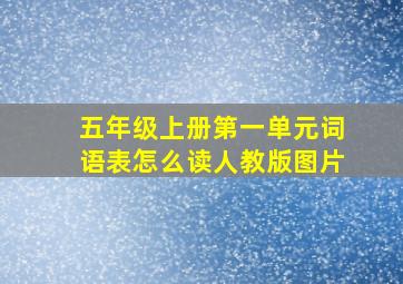 五年级上册第一单元词语表怎么读人教版图片