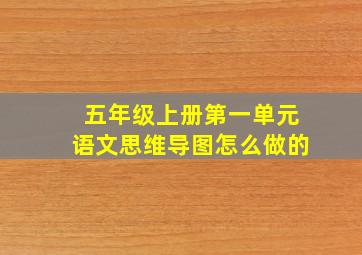 五年级上册第一单元语文思维导图怎么做的