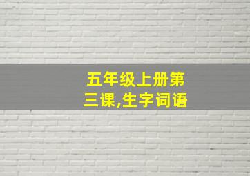 五年级上册第三课,生字词语