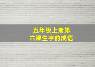 五年级上册第六课生字的成语