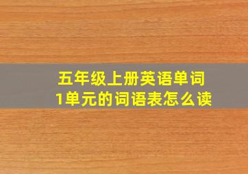 五年级上册英语单词1单元的词语表怎么读