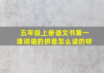 五年级上册语文书第一课词语的拼音怎么读的呀