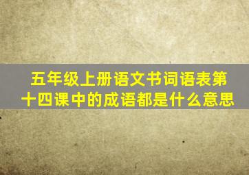 五年级上册语文书词语表第十四课中的成语都是什么意思