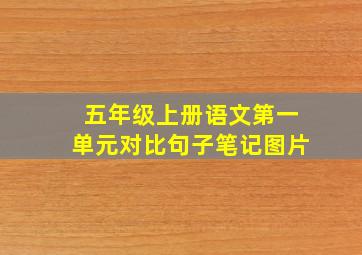 五年级上册语文第一单元对比句子笔记图片