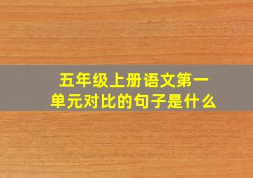 五年级上册语文第一单元对比的句子是什么