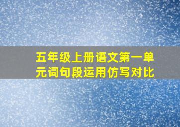 五年级上册语文第一单元词句段运用仿写对比