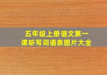 五年级上册语文第一课听写词语表图片大全