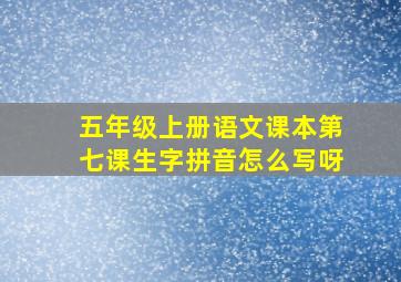 五年级上册语文课本第七课生字拼音怎么写呀