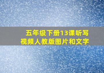 五年级下册13课听写视频人教版图片和文字