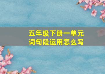 五年级下册一单元词句段运用怎么写