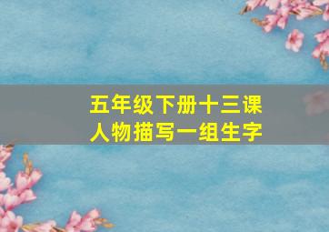 五年级下册十三课人物描写一组生字