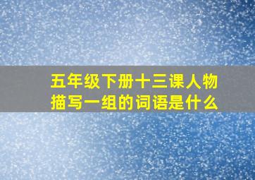 五年级下册十三课人物描写一组的词语是什么