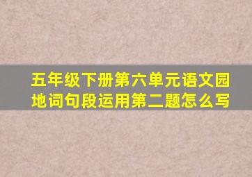 五年级下册第六单元语文园地词句段运用第二题怎么写