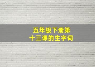 五年级下册第十三课的生字词