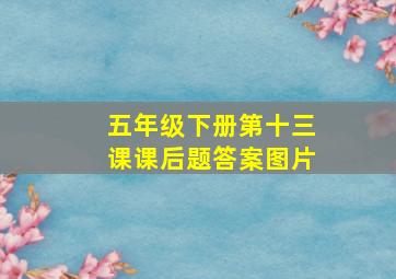 五年级下册第十三课课后题答案图片