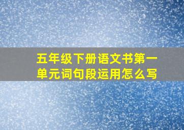 五年级下册语文书第一单元词句段运用怎么写