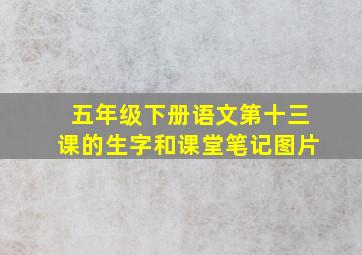 五年级下册语文第十三课的生字和课堂笔记图片