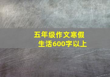 五年级作文寒假生活600字以上