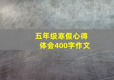 五年级寒假心得体会400字作文