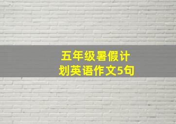 五年级暑假计划英语作文5句