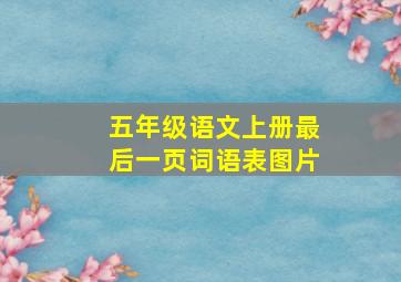 五年级语文上册最后一页词语表图片