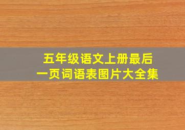 五年级语文上册最后一页词语表图片大全集