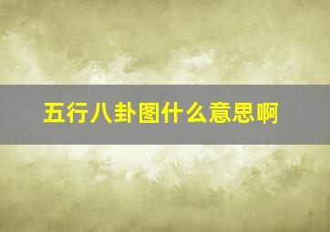 五行八卦图什么意思啊