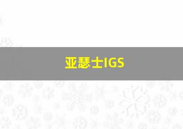 亚瑟士IGS