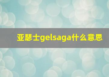 亚瑟士gelsaga什么意思