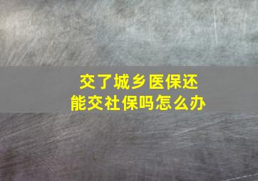 交了城乡医保还能交社保吗怎么办