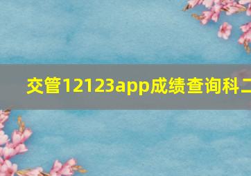 交管12123app成绩查询科二