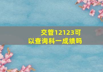 交管12123可以查询科一成绩吗