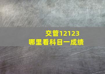 交管12123哪里看科目一成绩