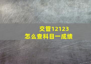 交管12123怎么查科目一成绩