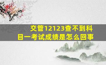 交管12123查不到科目一考试成绩是怎么回事