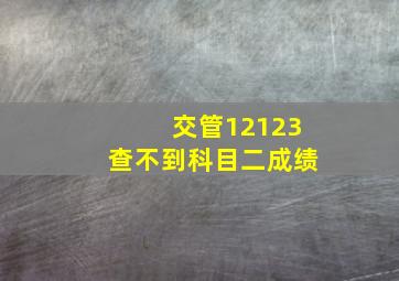 交管12123查不到科目二成绩