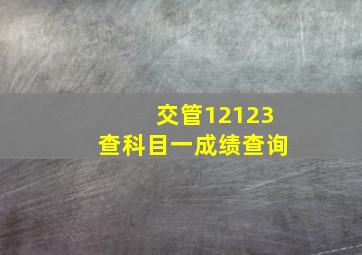 交管12123查科目一成绩查询