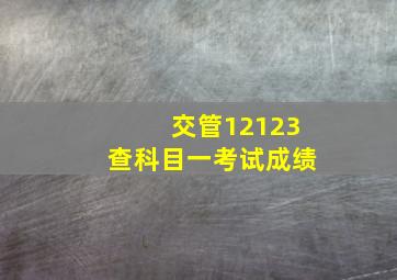 交管12123查科目一考试成绩