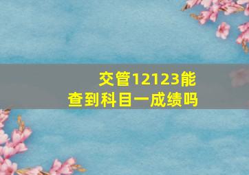 交管12123能查到科目一成绩吗