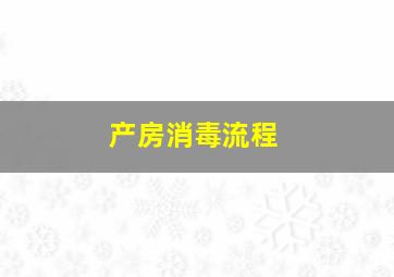 产房消毒流程