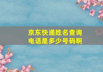 京东快递姓名查询电话是多少号码啊