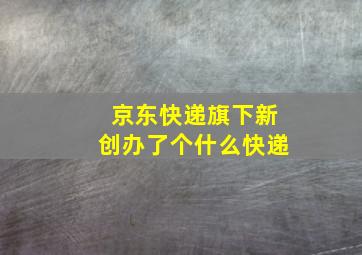 京东快递旗下新创办了个什么快递