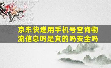 京东快递用手机号查询物流信息吗是真的吗安全吗