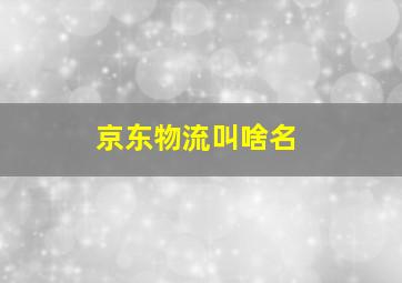 京东物流叫啥名