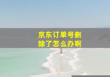 京东订单号删除了怎么办啊