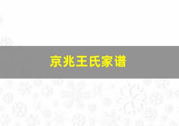 京兆王氏家谱