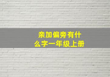 亲加偏旁有什么字一年级上册