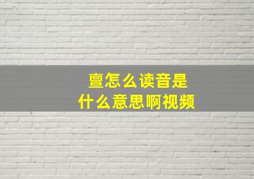 亶怎么读音是什么意思啊视频