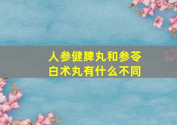 人参健脾丸和参苓白术丸有什么不同