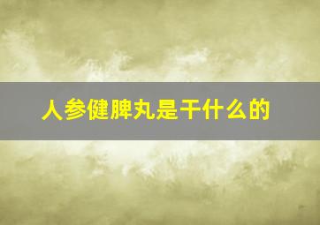 人参健脾丸是干什么的